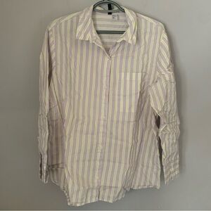 Divided H&M Stripped Purple and Green Blouse Medium
